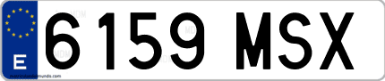 Ejemplo de matrícula de coche ordinaria 6159 MSX
