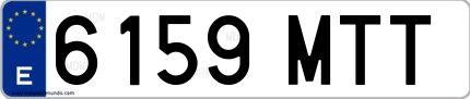 Ejemplo de matrícula española 6159 MTT