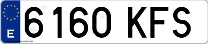 Ejemplo de matrícula española 6160 KFS