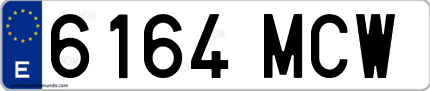 Ejemplo de matrícula de coche ordinaria 6164 MCW