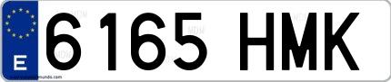 Ejemplo de matrícula española 6165 HMK