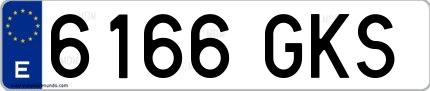 Ejemplo de matrícula española 6166 GKS