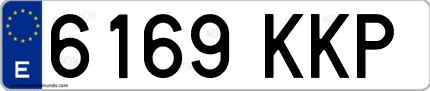 Ejemplo de matrícula de coche ordinaria 6169 KKP