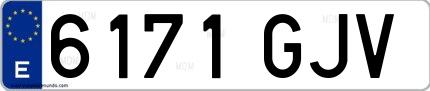 Ejemplo de matrícula española 6171 GJV