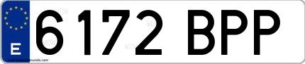Ejemplo de matrícula española 6172 BPP