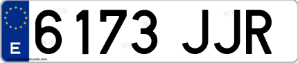 Ejemplo de matrícula de coche ordinaria 6173 JJR