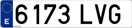 Ejemplo de matrícula española 6173 LVG