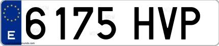 Ejemplo de matrícula española 6175 HVP