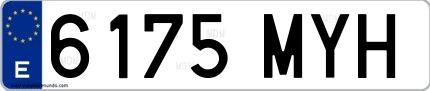 Ejemplo de matrícula española 6175 MYH