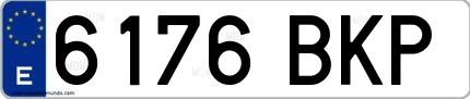 Ejemplo de matrícula española 6176 BKP