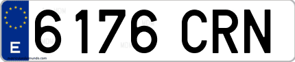 Ejemplo de matrícula de coche ordinaria 6176 CRN
