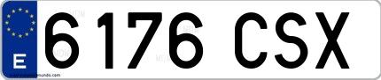 Ejemplo de matrícula española 6176 CSX