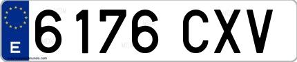 Ejemplo de matrícula española 6176 CXV