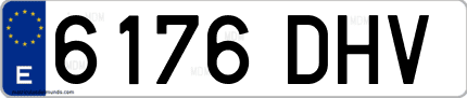 Ejemplo de matrícula de coche ordinaria 6176 DHV