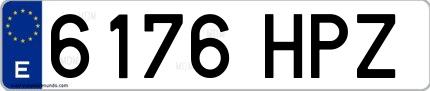 Ejemplo de matrícula española 6176 HPZ