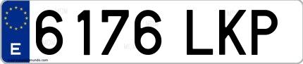 Ejemplo de matrícula de coche ordinaria 6176 LKP