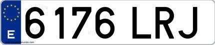 Ejemplo de matrícula española 6176 LRJ