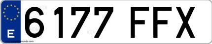 Ejemplo de matrícula española 6177 FFX