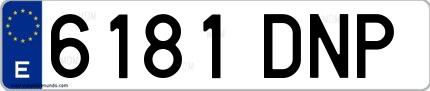 Ejemplo de matrícula de coche ordinaria 6181 DNP