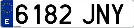 Ejemplo de matrícula española 6182 JNY