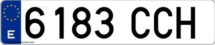Ejemplo de matrícula española 6183 CCH