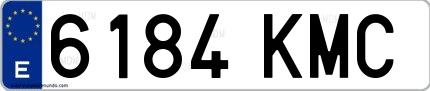 Ejemplo de matrícula española 6184 KMC