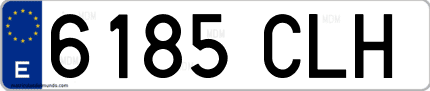 Ejemplo de matrícula de coche ordinaria 6185 CLH