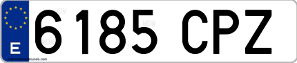 Ejemplo de matrícula de coche ordinaria 6185 CPZ