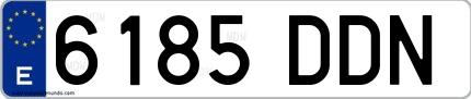 Ejemplo de matrícula española 6185 DDN