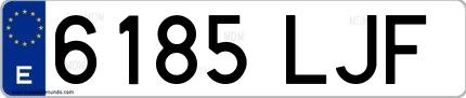 Ejemplo de matrícula española 6185 LJF
