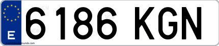 Ejemplo de matrícula de coche ordinaria 6186 KGN