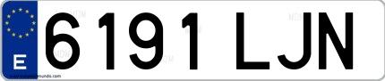 Ejemplo de matrícula española 6191 LJN