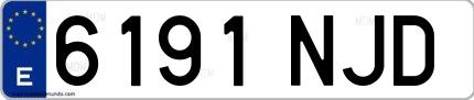 Ejemplo de matrícula española 6191 NJD
