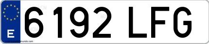 Ejemplo de matrícula española 6192 LFG