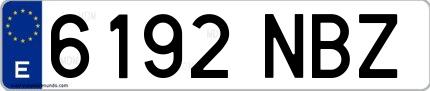 Ejemplo de matrícula española 6192 NBZ