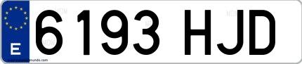 Ejemplo de matrícula española 6193 HJD