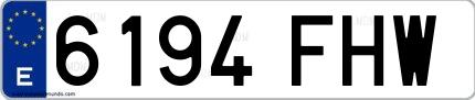 Ejemplo de matrícula española 6194 FHW