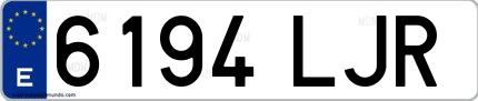 Ejemplo de matrícula española 6194 LJR
