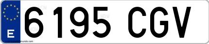 Ejemplo de matrícula española 6195 CGV