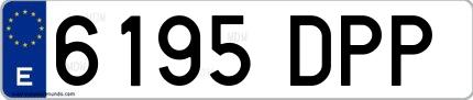 Ejemplo de matrícula española 6195 DPP
