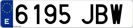 Ejemplo de matrícula de coche ordinaria 6195 JBW