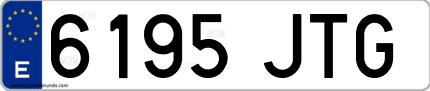 Ejemplo de matrícula de coche ordinaria 6195 JTG