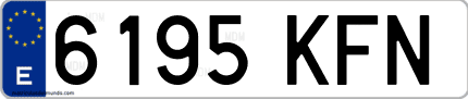 Ejemplo de matrícula de coche ordinaria 6195 KFN