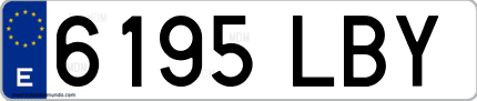 Ejemplo de matrícula de coche ordinaria 6195 LBY