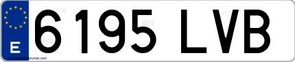 Ejemplo de matrícula española 6195 LVB