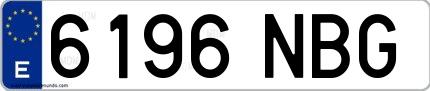Ejemplo de matrícula española 6196 NBG