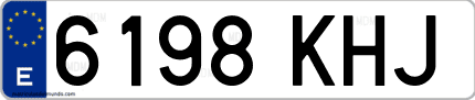 Ejemplo de matrícula de coche ordinaria 6198 KHJ