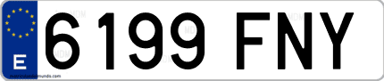 Ejemplo de matrícula de coche ordinaria 6199 FNY