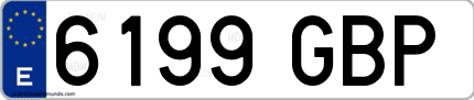 Ejemplo de matrícula de coche ordinaria 6199 GBP
