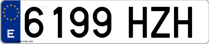 Ejemplo de matrícula de coche ordinaria 6199 HZH